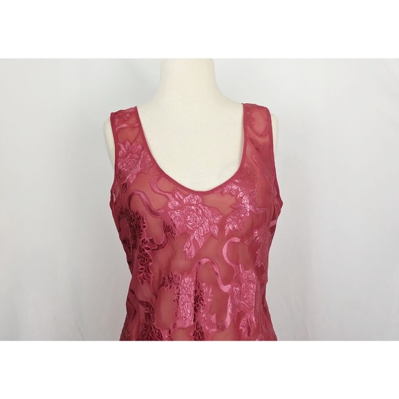 Vintage 90s Victoria's Secret Nightgown Pink Floral Sheer Short Gold Label… - Picture 2 of 6